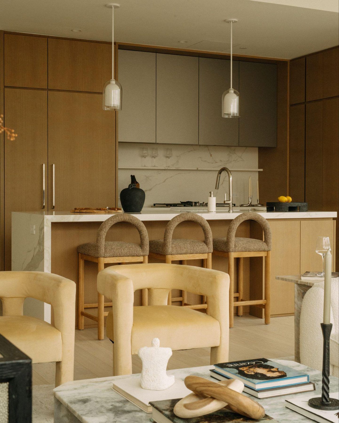 Kitchen at 200 East 20th Street, staged by Stage One