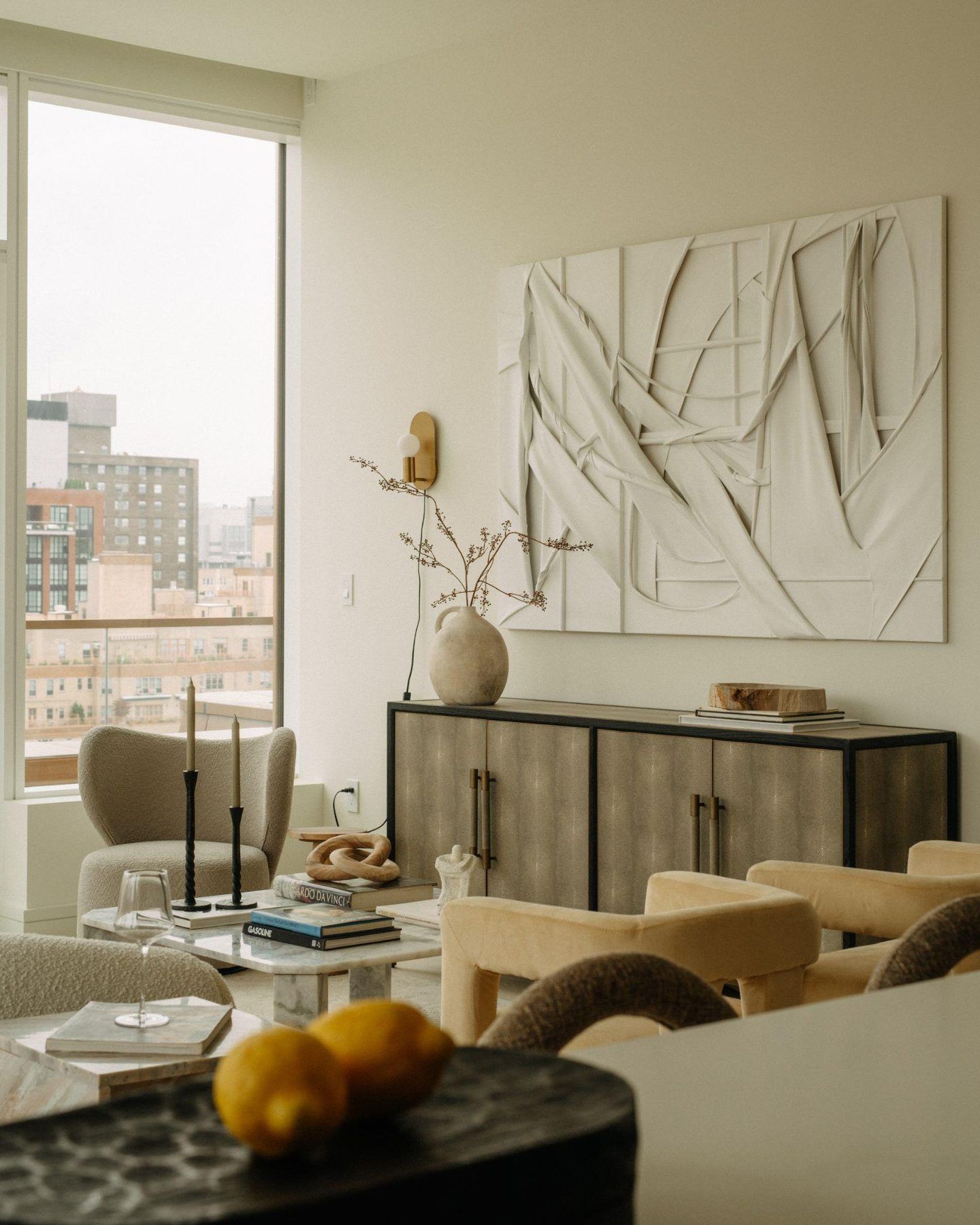 Lounge at 200 East 20th Street, staged by Stage One