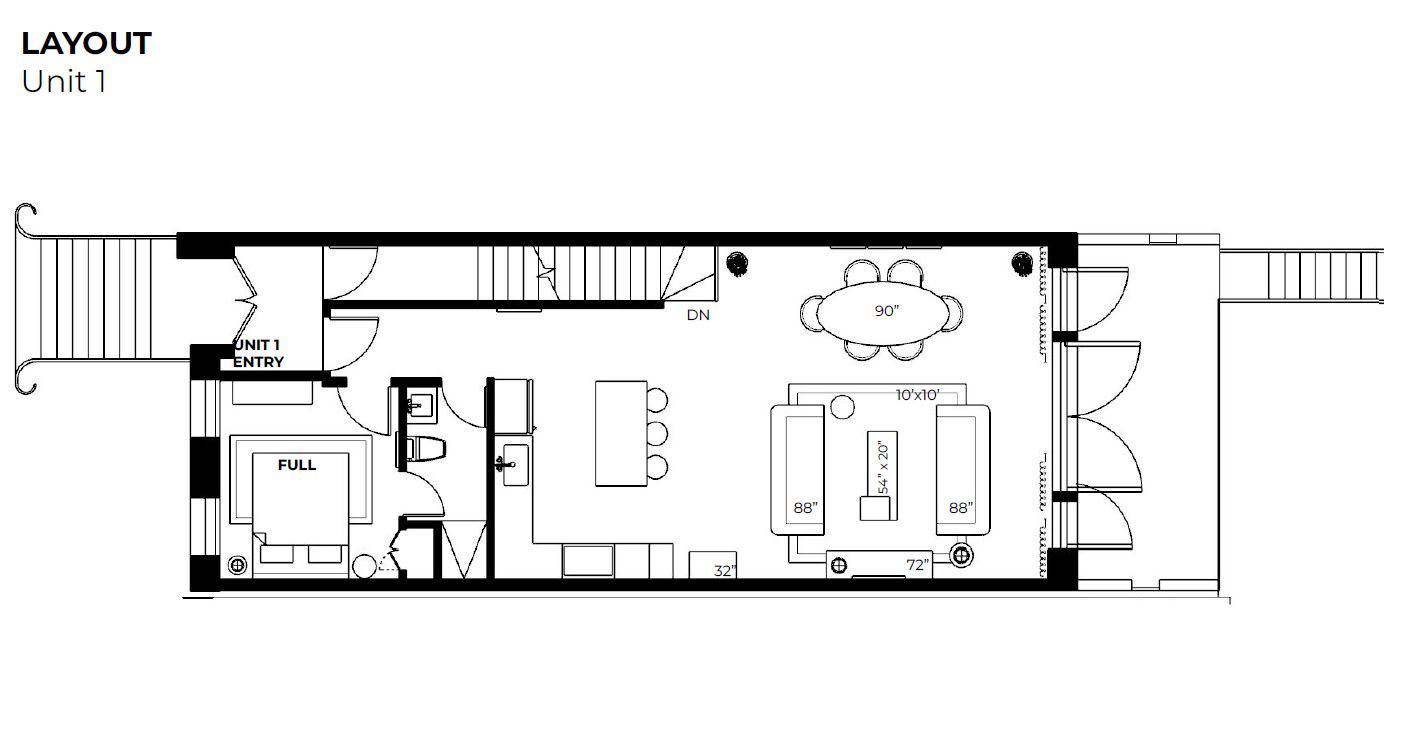 Stage One design presentation: A furniture layout for the entire property.